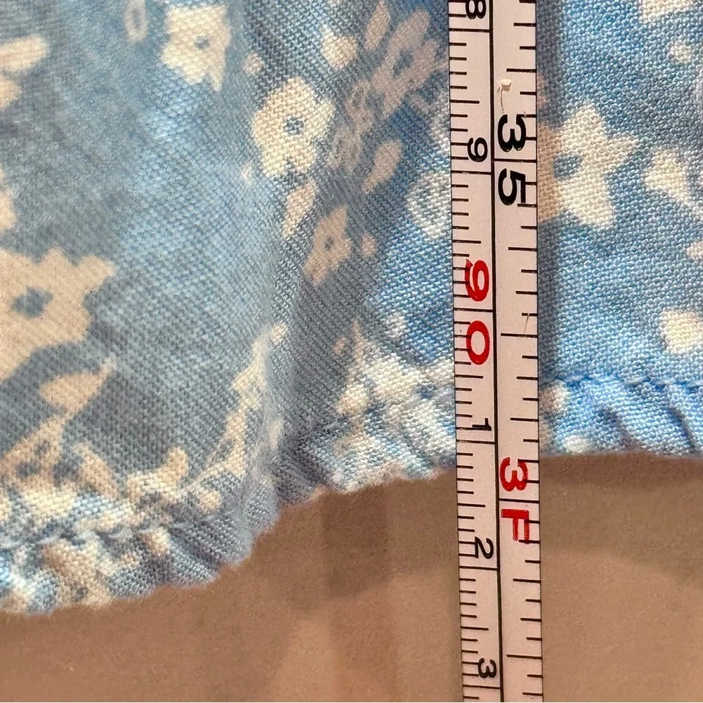 RSQ Tier Printed Dress Light Blue White Floral Pattern Size L Adjustable Straps - Picture 7 of 13